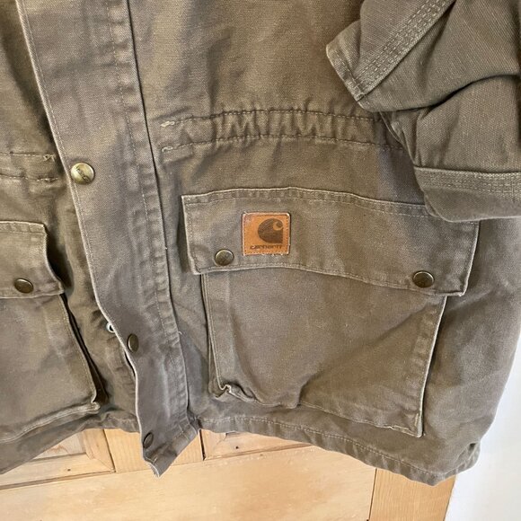 Carhartt Mens Vintage PB2321 Blanket Lined Canvas Jacket 2XL Tall Beige FA EXC - Picture 3 of 11
